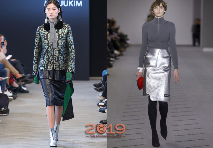 Блестящие юбки осень-зима 2018-2019