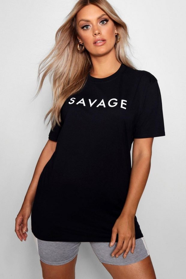 Луки 2019 2020: черная футболка savage