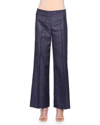 Темно-синие джинсовые широкие брюки