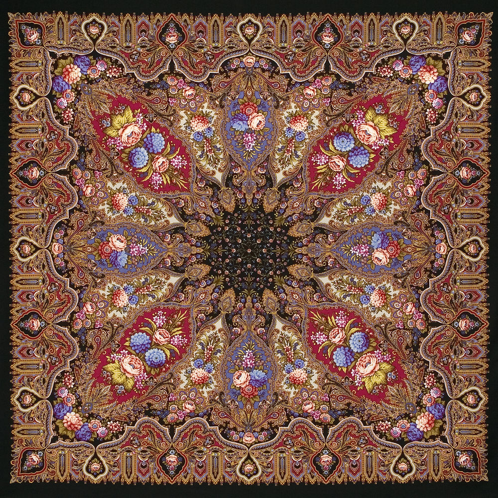 Не ткань, а букет цветов: символы узоров на павловопосадских платках, фото № 7