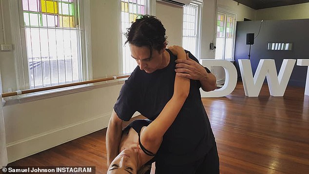 Go hard or go home! Samuel Johnson also posted a photo of himself rehearsing the tango with his dance partner