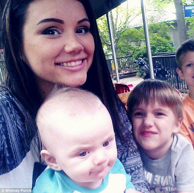 Mother of two: Purvis has sons Weston Gosa Jr, six, and 10-month-old River Blake