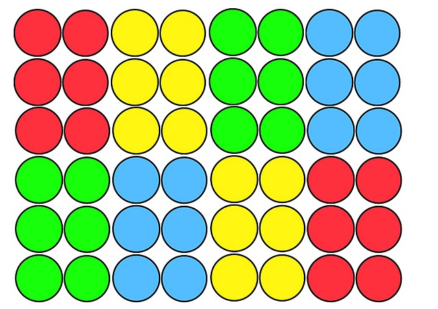 В четырех кругах разложено 7 карт. Кружочки разных цветов. Цветные кружочки. Круги разного цвета. Кружочки разного цвета.