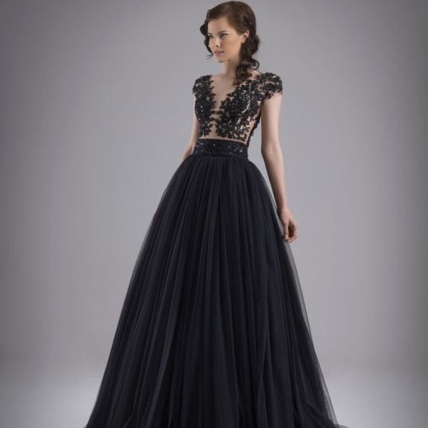 Черный цвет свадебного современного платья