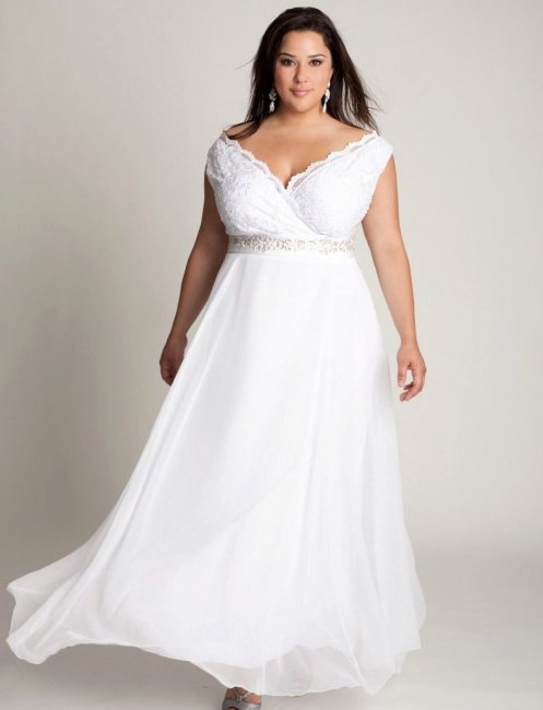 Греческое платье для пышных невест