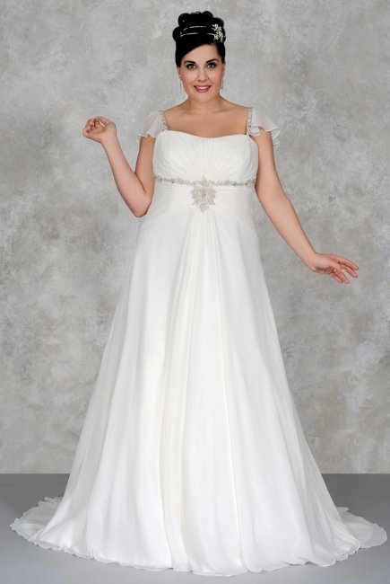 Греческое платье для невесты с пышными формами