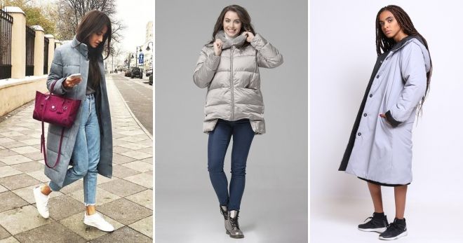 Gray down jacket with what to wear