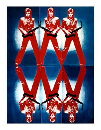Bowie Red Blue Sax Multiple Mirror