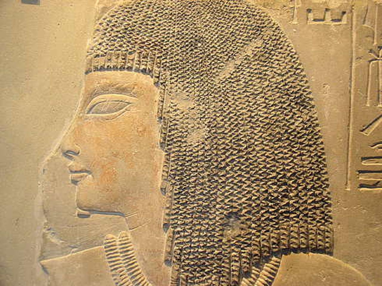 Парик господина Аменмеса. Фрагмент рельефа из гробницы Именеминета в Саккаре.